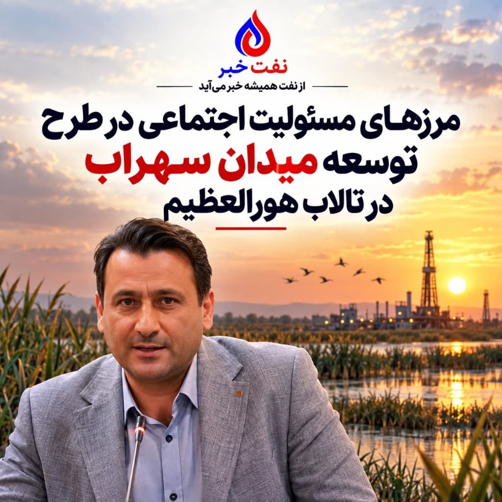 پوستر نفت‌خبر: مرزهای مسئولیت اجتماعی در طرح توسعه میدان سهراب در تالاب هورالعظیم، یادداشت حسین محمودی